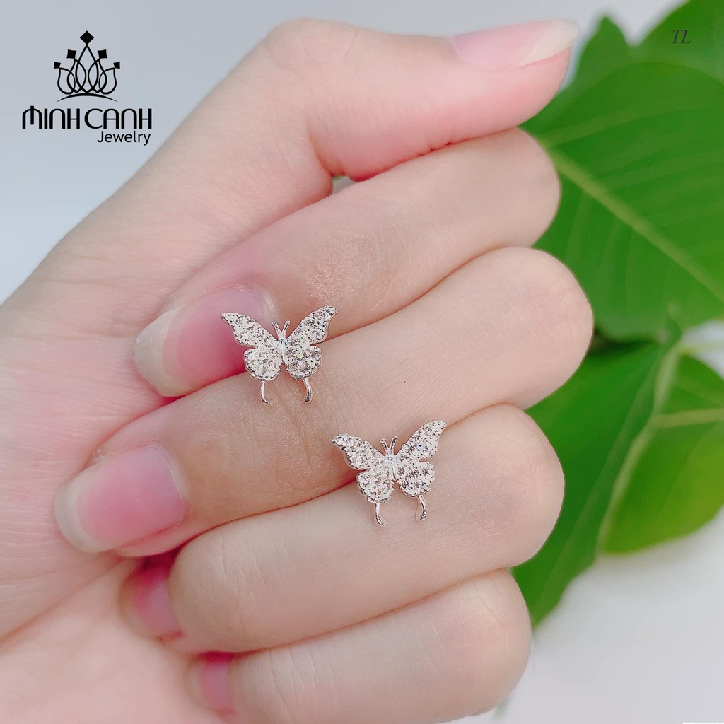 Bông Tai Hình Cánh Bướm Đính Đá Xinh Xắn - Minh Canh Jewelry