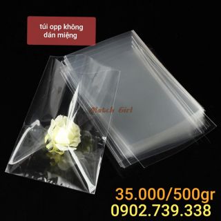 Túi opp trong suốt không dán miệng size 20*45 đựng rau dày 4zem