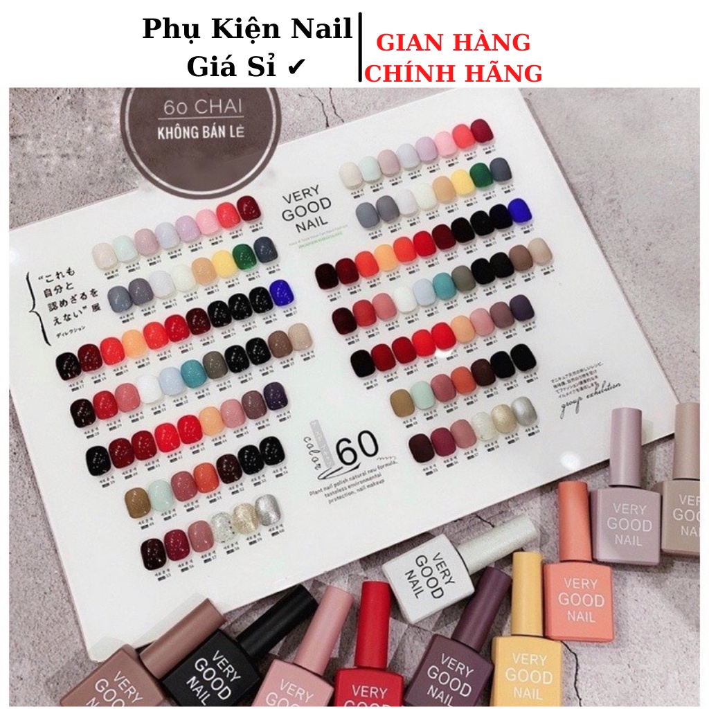 [Mã 253FMCGSALE giảm 8% đơn 500K] sét sơn gel very good nail 60 màu “ tặng base top +bảng màu