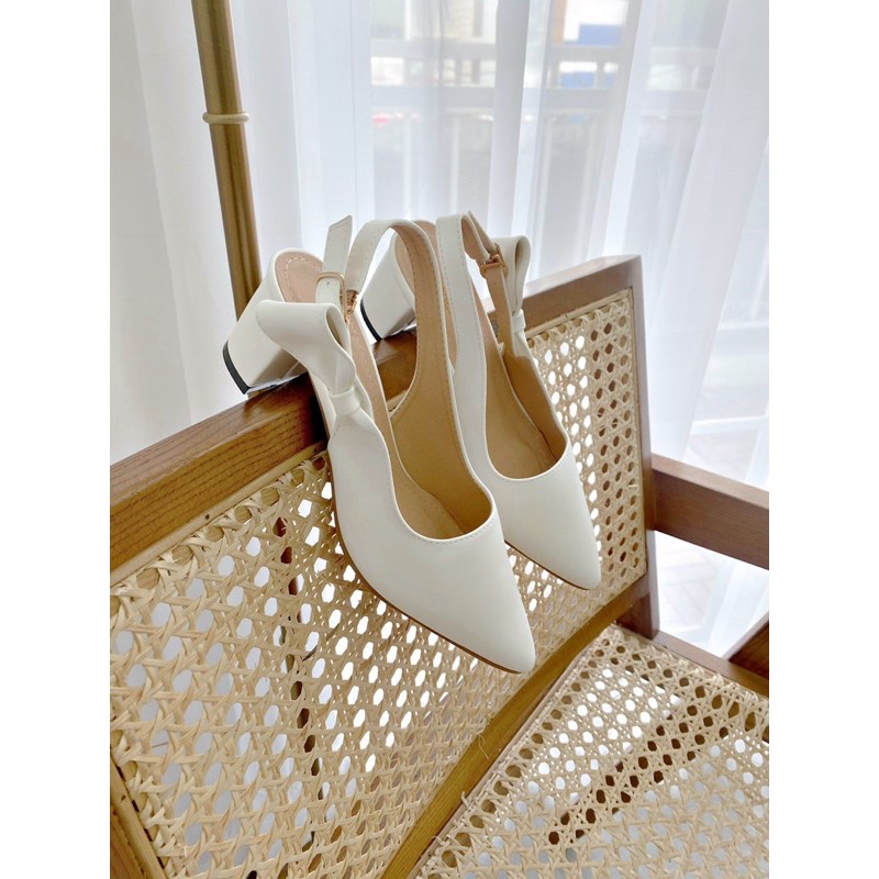 Giày cao gót nữ đế vuông 5cm bít mũi kiểu dáng slingback thời trang siêu tôn dáng chân và dễ phối đồ