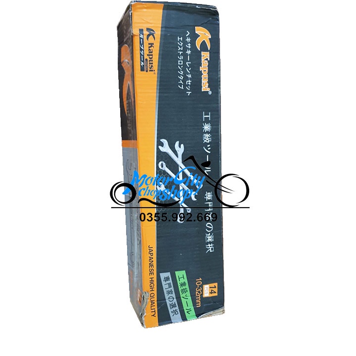 Bộ cờ lê vòng miệng hãng Kapusi Nhật Bản 14 chi tiết từ 10-32mm