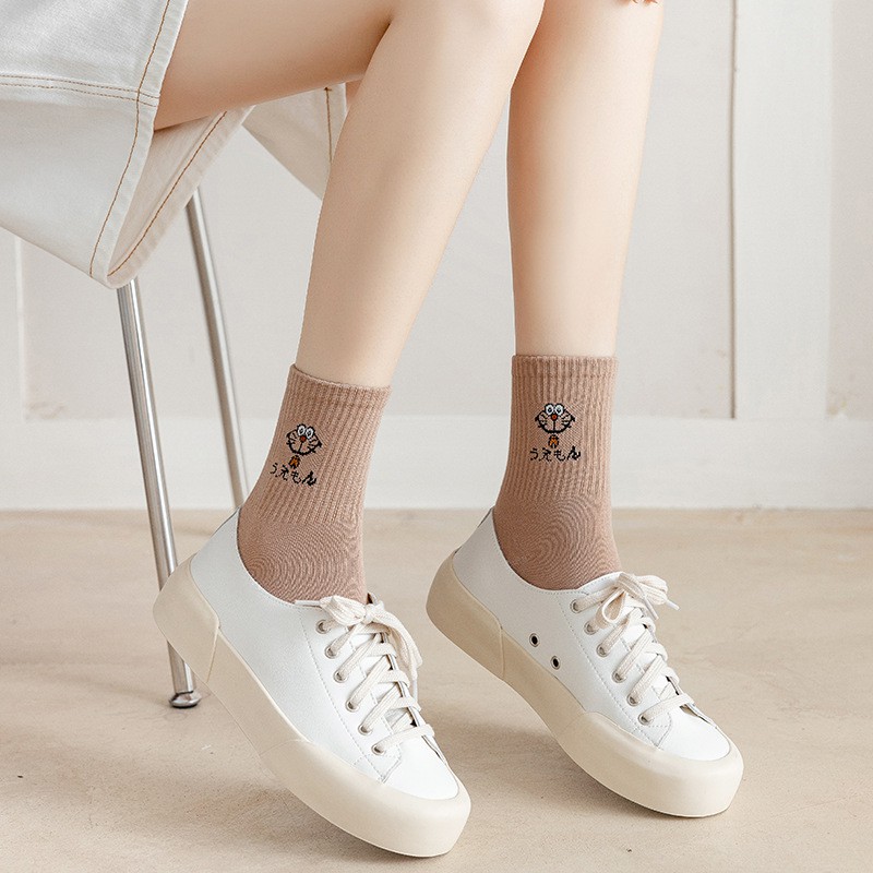 Tất nữ Ulzzang cao cổ chủ đề gấu nâu siêu xinh