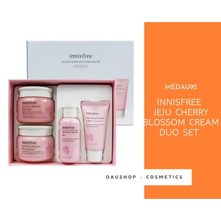 Bộ dưỡng trắng da 4 món Innisfree Jeju Cherry Blossom Cream Duo Set (to)