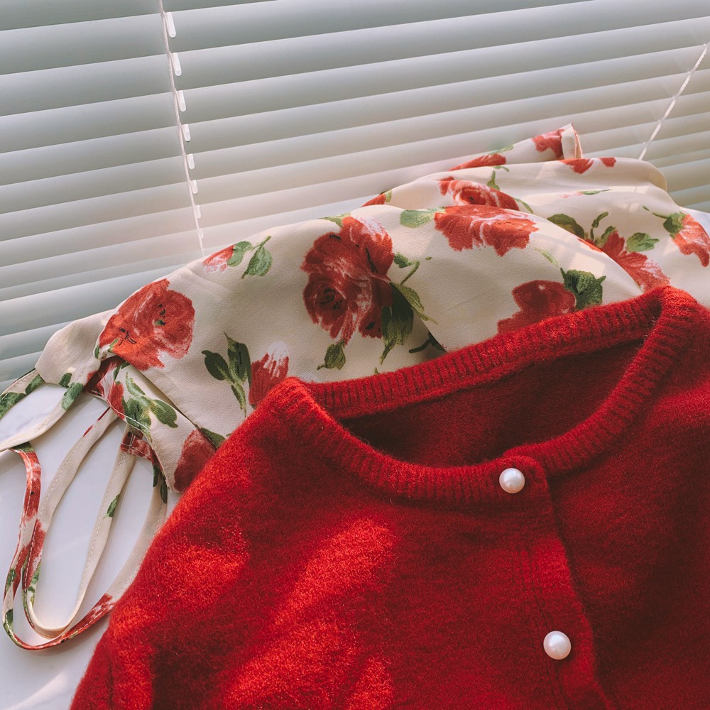 Áo khoác len cardigan nữ len mềm mịn khuy cườm sang trọng vintage Hàn Quốc