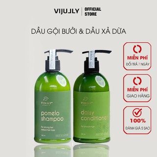 Bộ đôi chăm sóc tóc gãy rụng, hư tổn:  Dầu gội bưởi 280ml + Dầu xả dừa 280ml