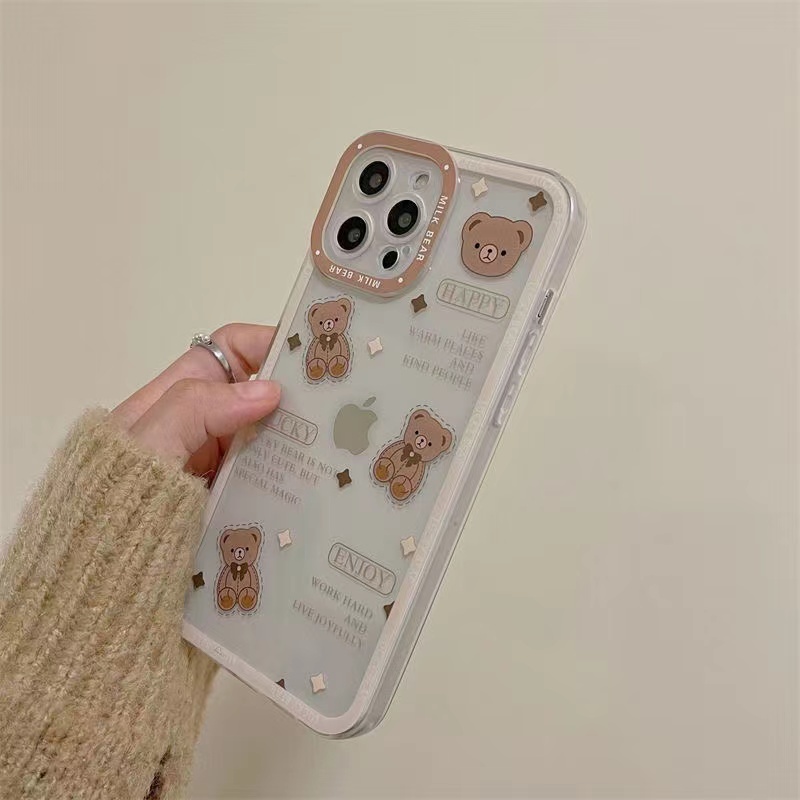 Ốp Điện Thoại TPU Dẻo In Gấu Thỏ iPhone 6 6s 7 8 Plus 11 Pro Max 7Plus 8Plus XR X XS Max 12 13 Pro Max 14 Pro Max