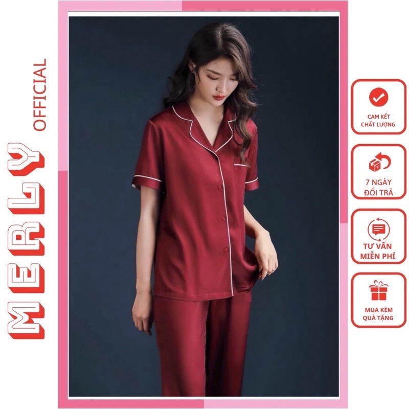 Đồ Bộ Pijama Lụa Nữ Mặc Nhà Tay Ngắn Quần Dài Mùa Hè Mango Cao Cấp Bộ Đồ Ngủ Nữ Lụa Siêu Xinh H67