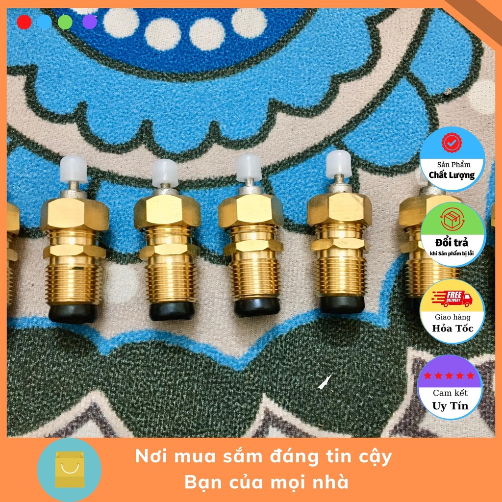 Đầu sạc nạp chiết san gas mini du lịch chất liệu đồng thau, tặng kèm 10 nút và 2 ron bền bỉ an toàn hiệu quả