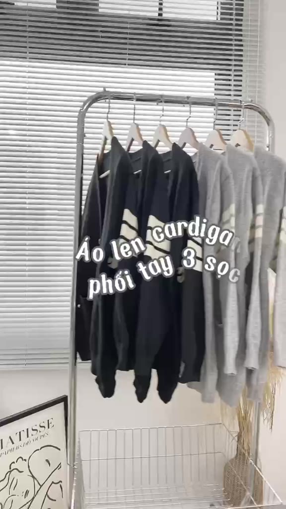 Áo Khoác Cardigan Len Phối Tay 3 Sọc Có Túi Basic, Mặc Đi Chơi, Đi Đà Lạt, Labibi | BigBuy360 - bigbuy360.vn