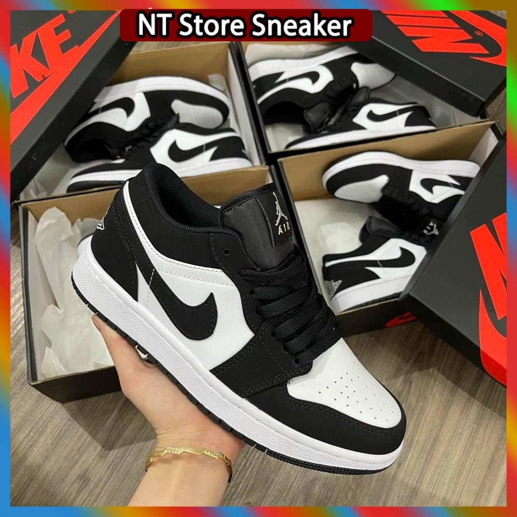 Giày thể thao Jordan cổ thấp đen trắng, Giày air Jodan 1 high panda cao cổ nam nữ dễ phối đồ cực hot Full Box Bill