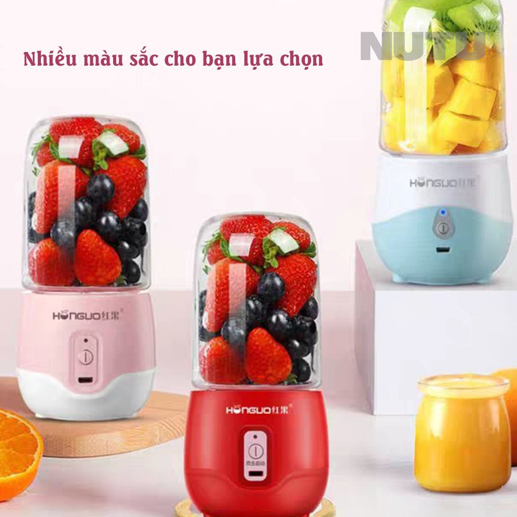 Máy Xay Mini Sạc Điện Usb, Nhỏ Gọn, Máy Say Sinh Tố Thể Tích 300ML