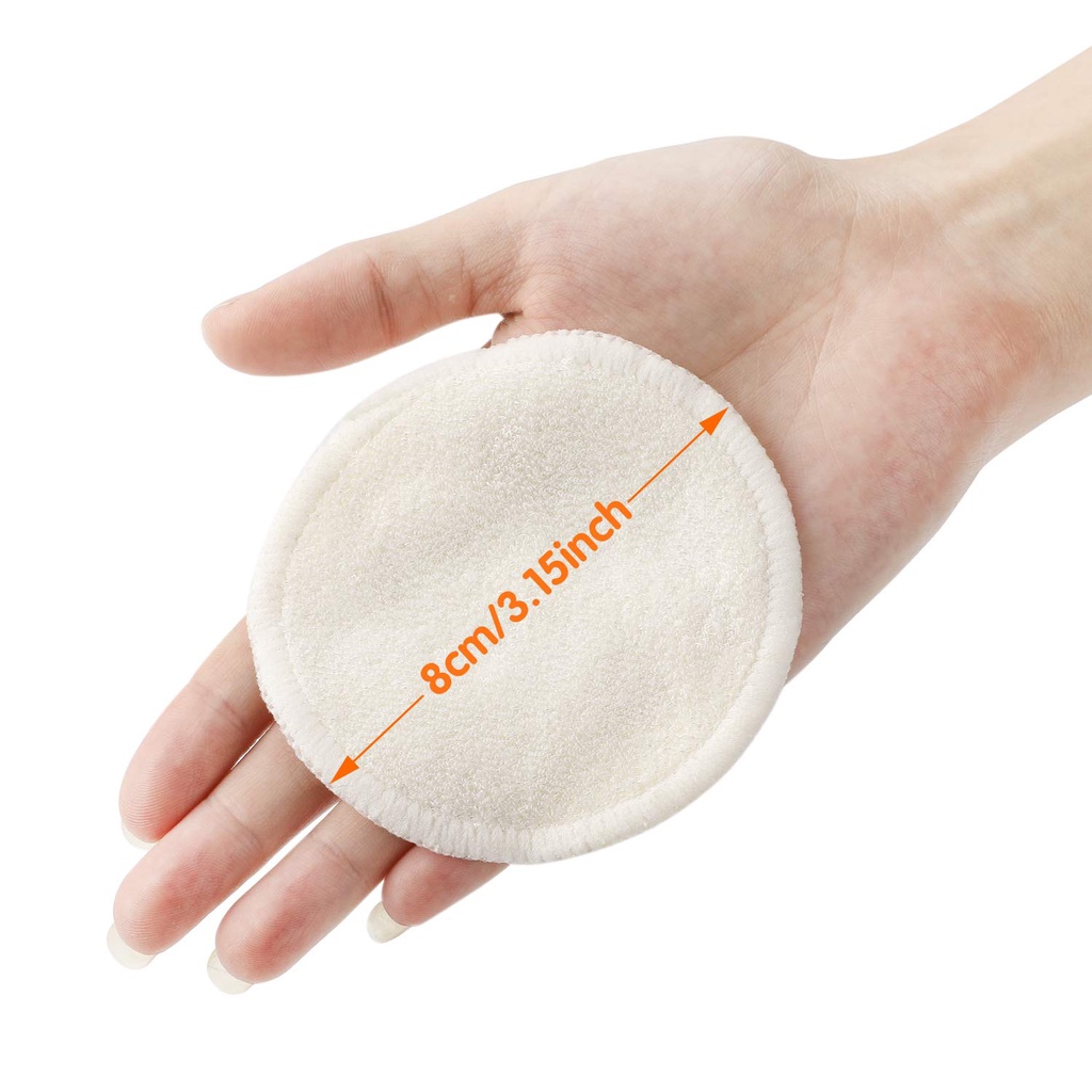 1 Túi Bông Tẩy Trang Bằng Cotton Tre Mềm Mại Hình Tròn Có Thể Giặt Và Tái Sử Dụng