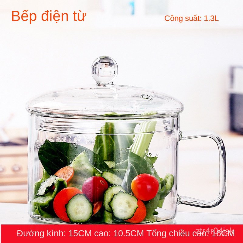 Nhiệt Độ Cao Hộ Gia Đình Công Suất Lớn Trong Suốt Tai Nồi Thủy Tinh Nồi Hầm Nồi Hấp Cháo Sôi Nồi Có Thể Mở Lửa