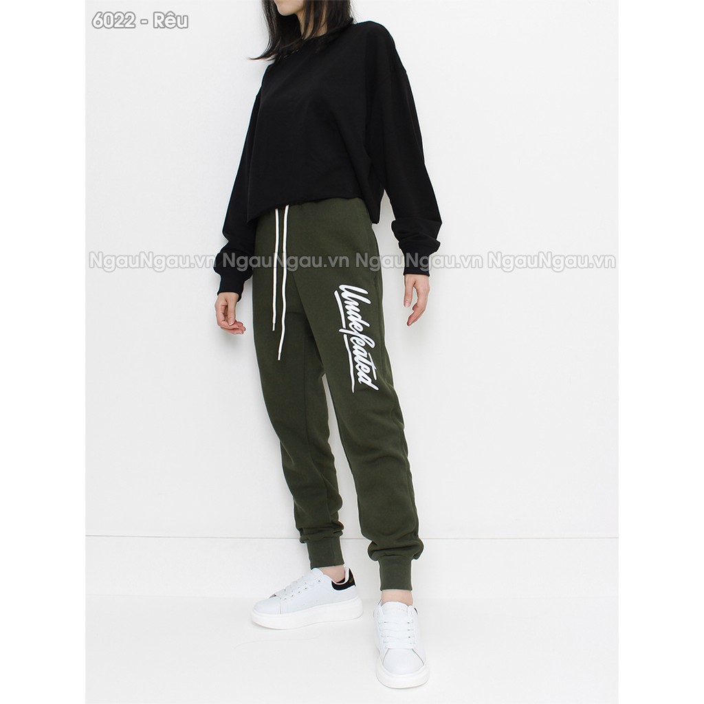 Quần Jogger thun da cá in chữ phản quang form unisex nam nữ mặc được có big size 110kg - 6022