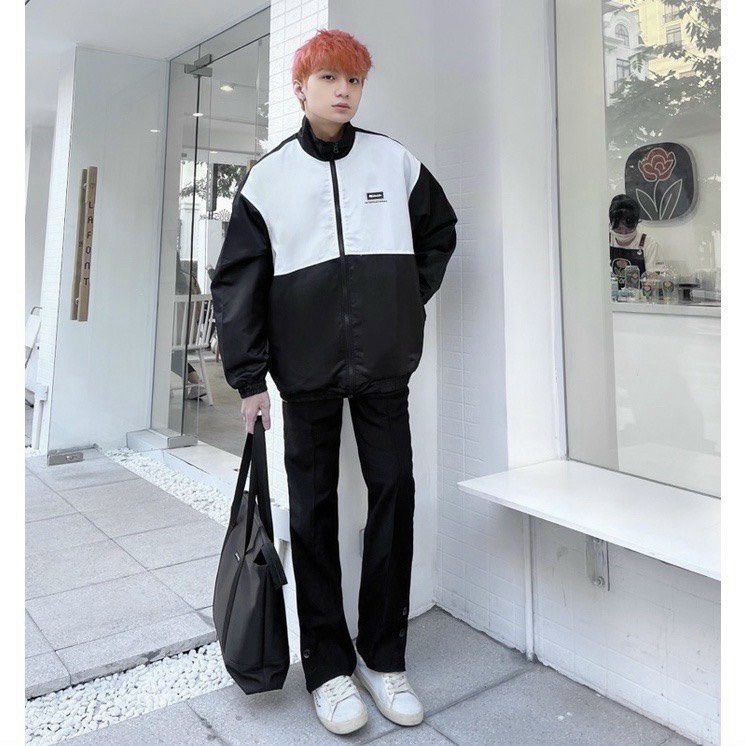 Áo Khoác Dù Nam Dây Khóa Kéo Hai Lớp MIDSIDE Cổ Trụ Form Rộng Mặc Thoải Mái [NEW UNISEX]