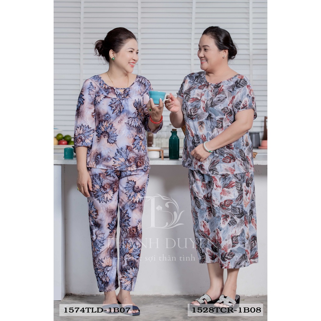 Đồ bộ Tole nữ mặc nhà Thành Duyên bông, tay lở dài, không rút, thoáng mát - 1574TLD