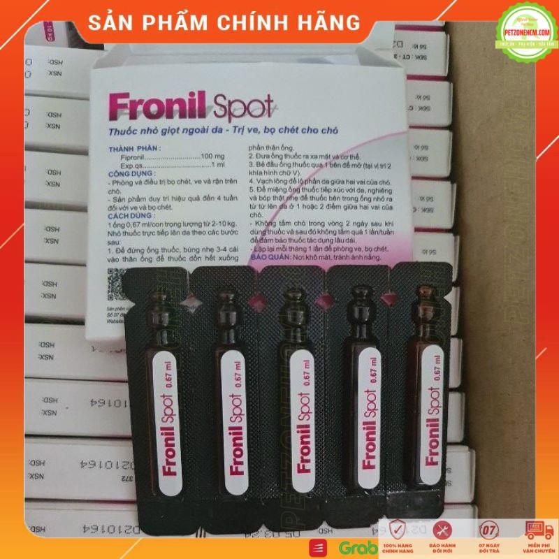 Nhỏ Gáy Cho Chó Mèo FRONIL SPOT Tuýp 0.67ML Phòng Và Ngăn Ngừa Ve Rận Bọ Chét Quay Lại Đến 4 Tuần - PetzoneHCM