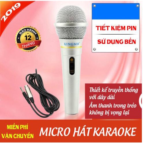 [RẺ VÔ ĐỐI] Mirco có dây chống hú XINGMA AK-319 cao cấp, Nơi bán Micro Karaoke hát trên oto, Mic hát loa kẹo kéo