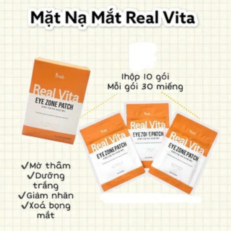 Mặt nạ vùng mắt Prreti Real Vita Eyezone Patch (1 túi 30 miếng)