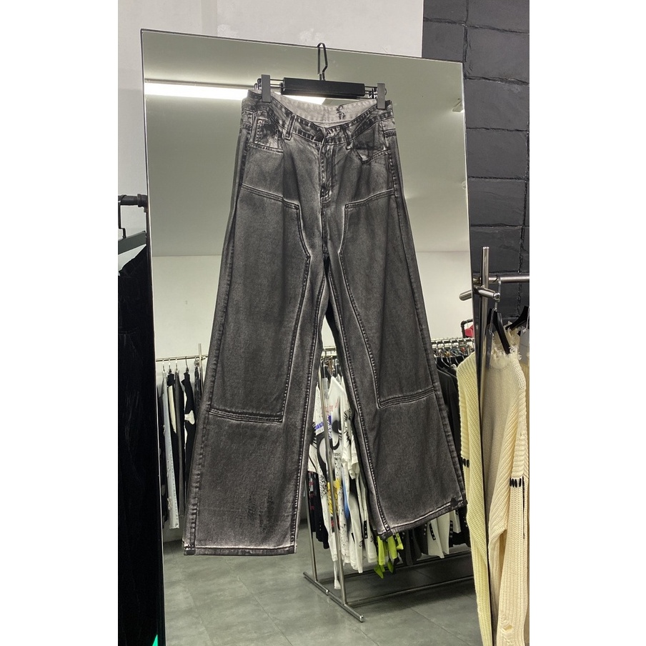Quần Denim ống rộng loang P38