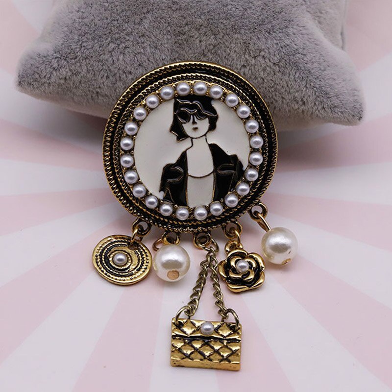 Ghim cài áo hình bông hoa đính ngọc trai giả thời trang cho nữ