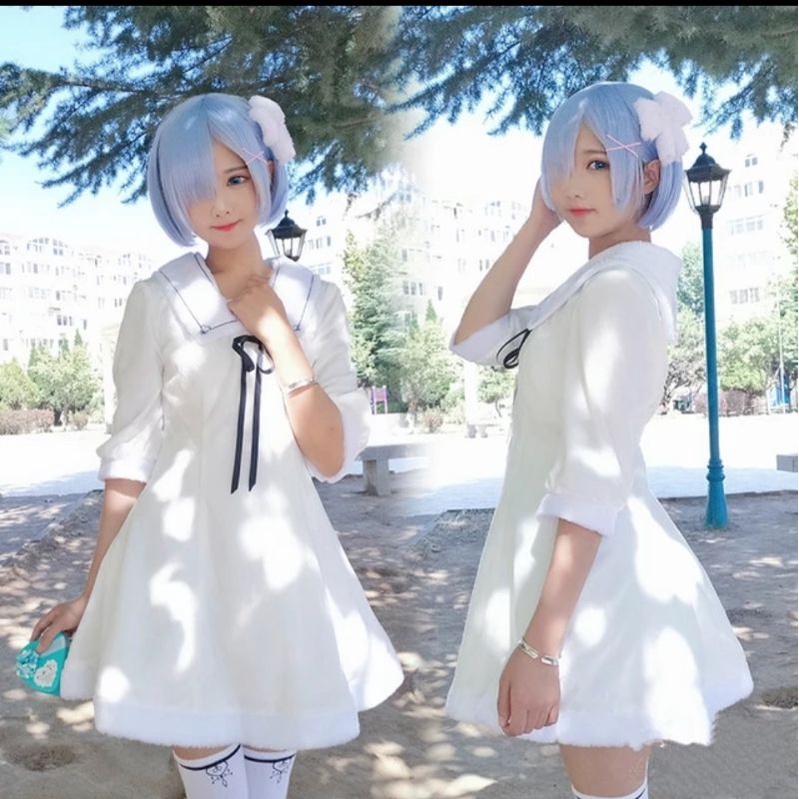 Girl 35 - Váy trắng cosplay Ram Rem Emilia