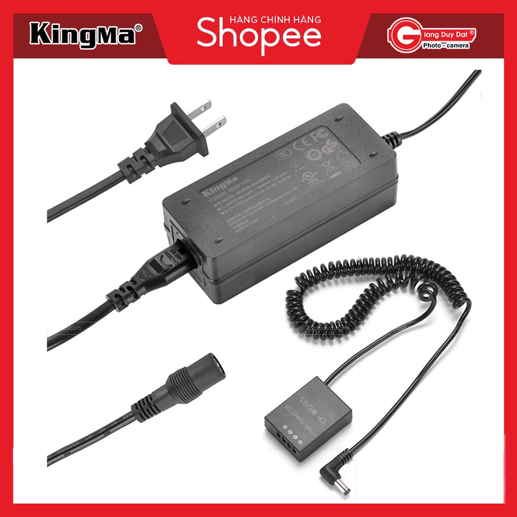 Bộ Pin Giả Kingma NP-W126 Kèm Bộ Chuyển Đổi Nguồn Điện EU Plug Power Adaprter - Chính Hãng