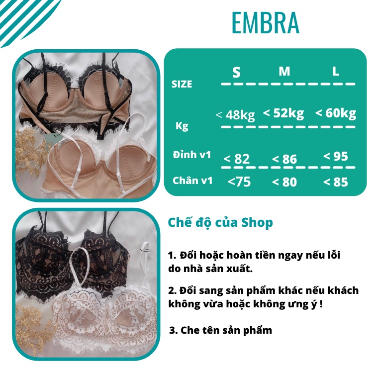 áo Bra ren hoa mỏng họa tiết hoa EBALB13