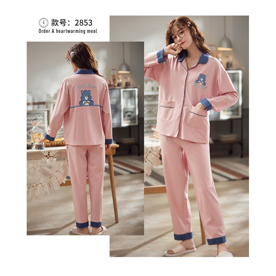 Bộ Đồ Ngủ Pijama Dài Tay Đáng Yêu Cho Nữ