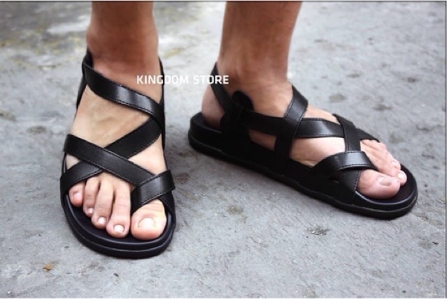 dép sandal nam quai da đế 2 lớp (free ship)