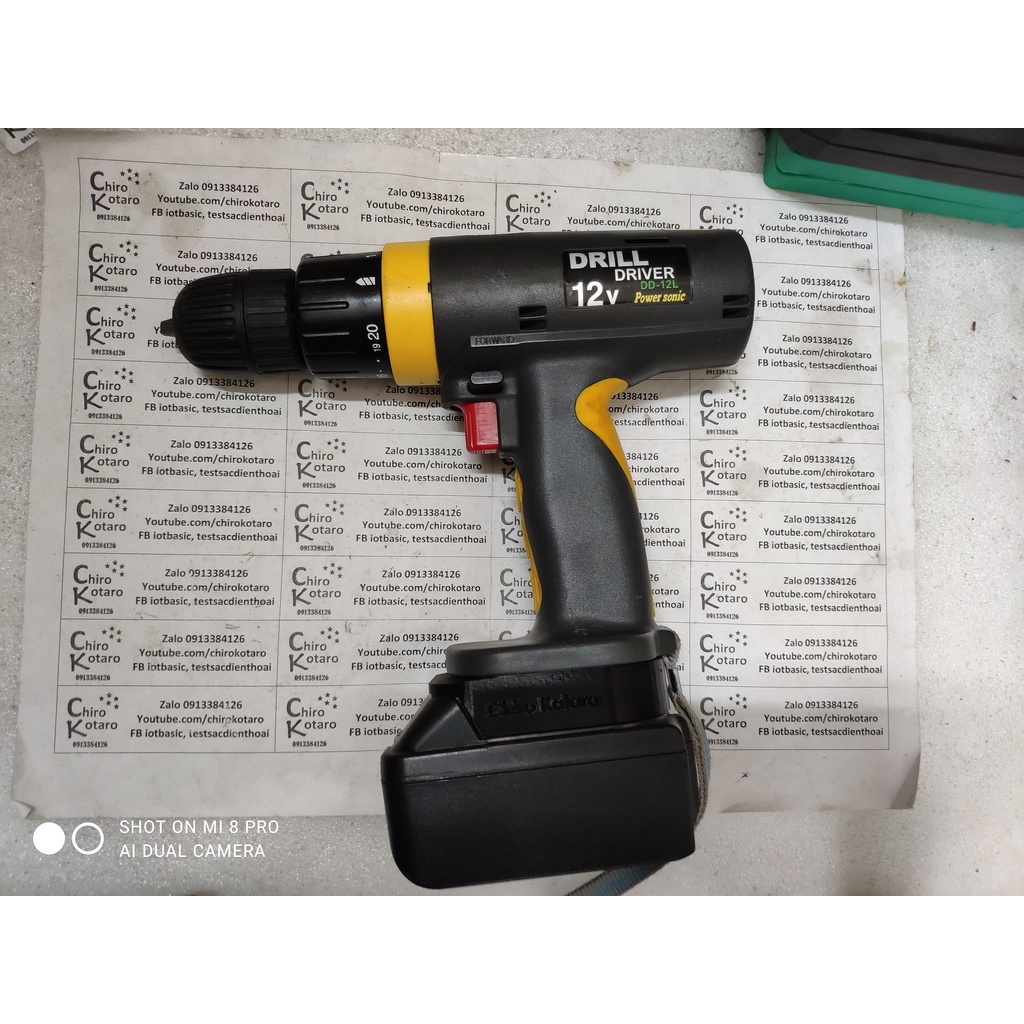 Đế chuyển pin máy khoan, vit Power Sonic 12v DD-12L sang dùng hộp pin cài Makita