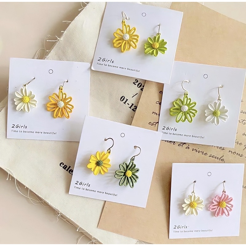 Bông tai xi mạ hoa cúc các loại