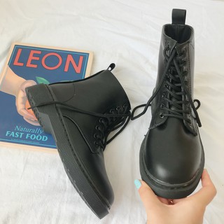 [ORDER] Bốt cao cổ da trơn đen Dr | Ulzzang boots