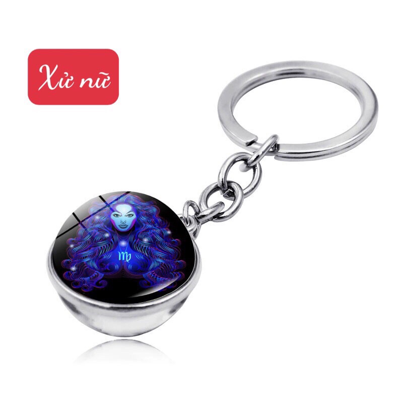 Móc Khóa 12 Cung Hoàng Đạo Thiết Kế Nhỏ Gọn Sang Trọng Cầu Thủy Tinh