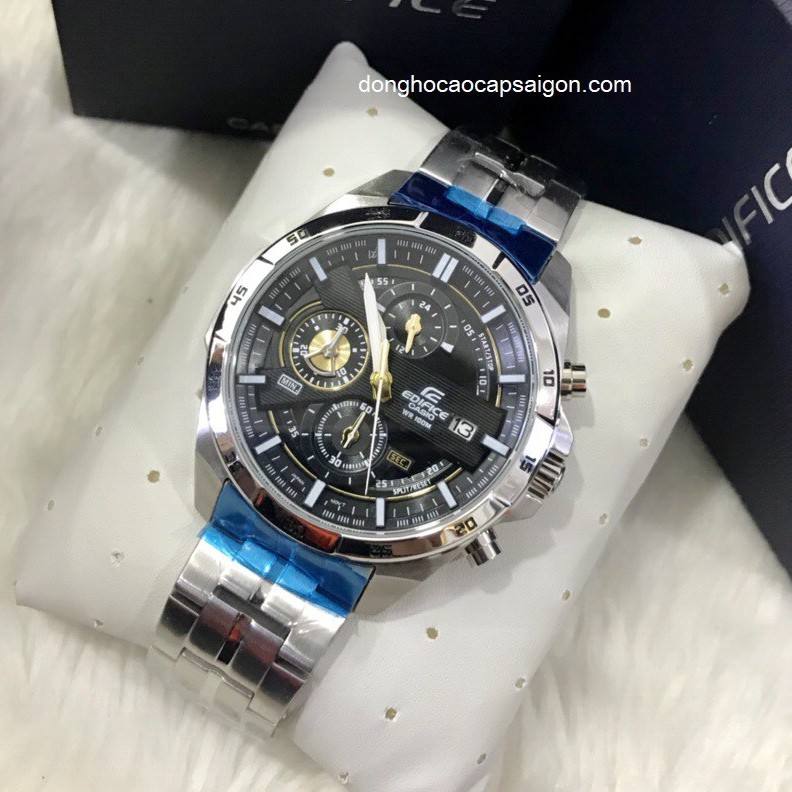 Đồng Hồ Casio Edifice EFR-556D Bạc Mặt Đen Full Box Hãng