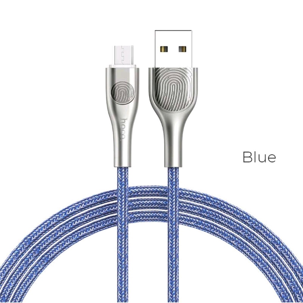 Cáp sạc nhanh và truyền dữ liệu cổng Type C Hoco U59 Enlightenment max 3A dài 2M Xanh