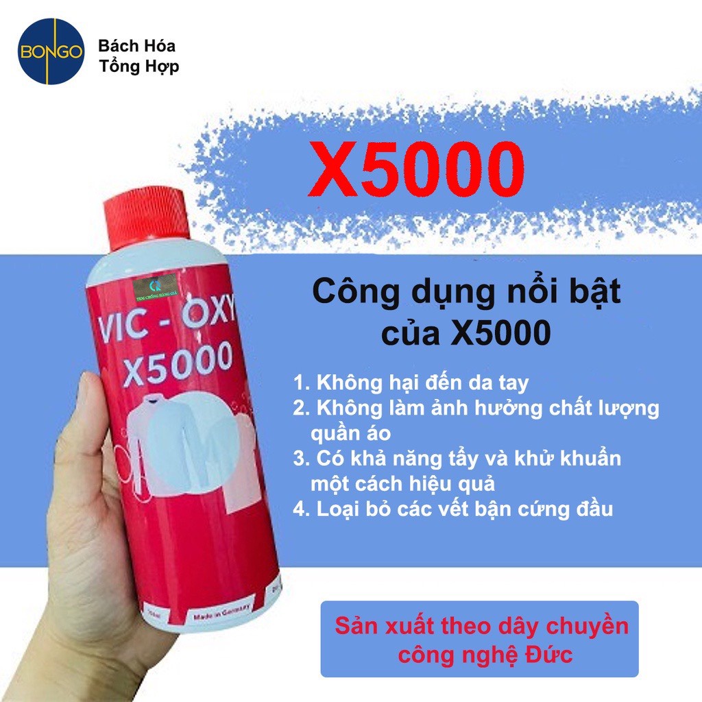 X5000 - Nước Tẩy Quần áo, Tẩy mốc, Tẩy ố vàng, Tẩy lem màu... Thương hiệu số 1 Đức
