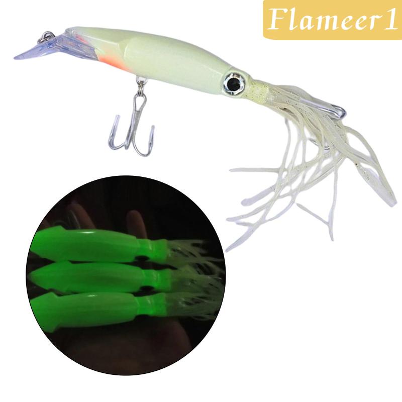 [Flameameer1] Mồi Mực Dạ Quang Giống Thật 8.6in Cho Nước Mặn