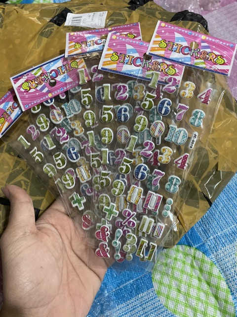 Sét 5 Stiker 3d nổi