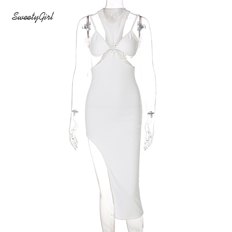 Đầm midi sát nách cổ tròn màu sắc ngọt ngào thời trang cho nữ