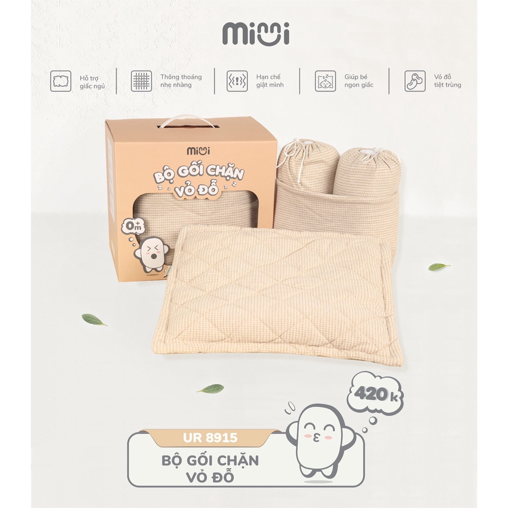 UR8915. Gối chặn vỏ đỗ sơ sinh TẶNG gối đầu giúp bé ngủ ngon chống giật mình ngăn lật nhào Ualarogo vải thoáng mềm mịn