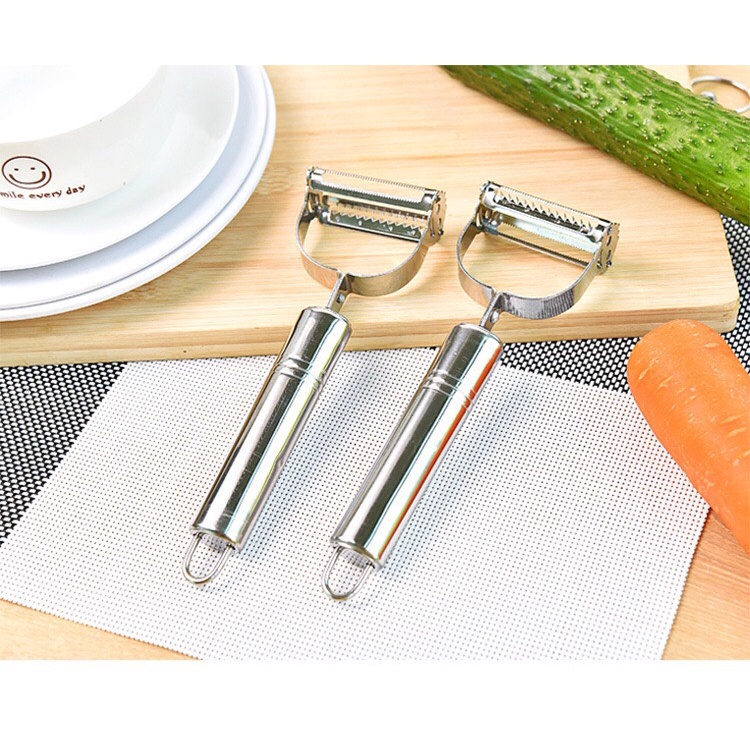 [Set 3 dụng cụ] Nạo rau củ quả inox 3 lưỡi siêu sắc, set nạo củ quả đa năng 3 trong 1