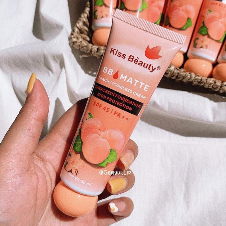 Kem nền BB Cream đào 2in1 của Kiss Beauty (có chống nắng SPF45 và che khuyết điểm) | BigBuy360 - bigbuy360.vn