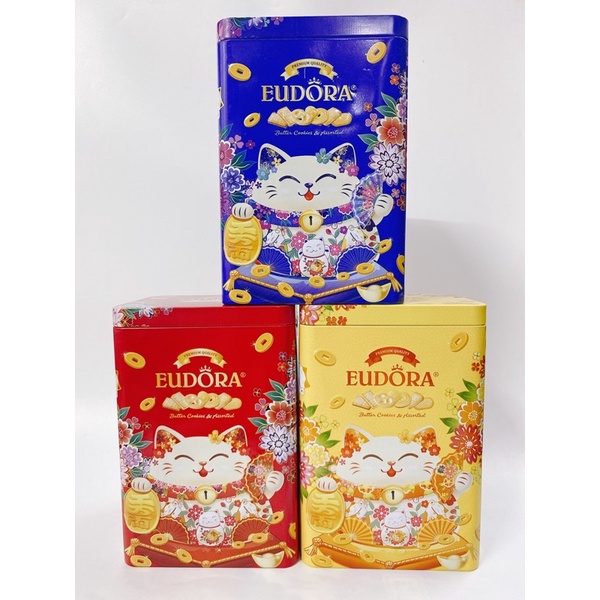 BÁNH QUY EUDORA MÈO THẦN TÀI HỘP THIẾC 170G