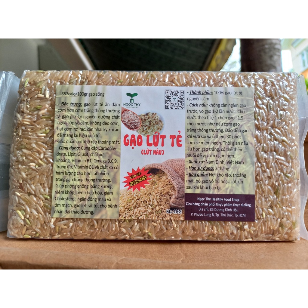 [NT Food] Gạo lứt tẻ thơm gạo lức nâu NTFood gói 1kg