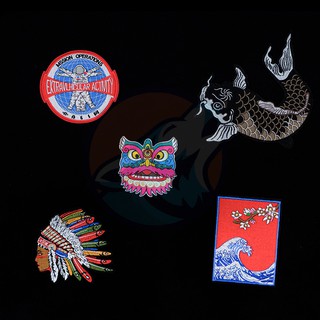 Sticker vải ủi quần áo hình đầu lân, cá chép, thổ dân