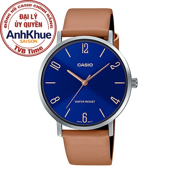 Đồng hồ nam dây da Casio Standard chính hãng Anh Khuê MTP-VT01L-2B2UDF (40mm)