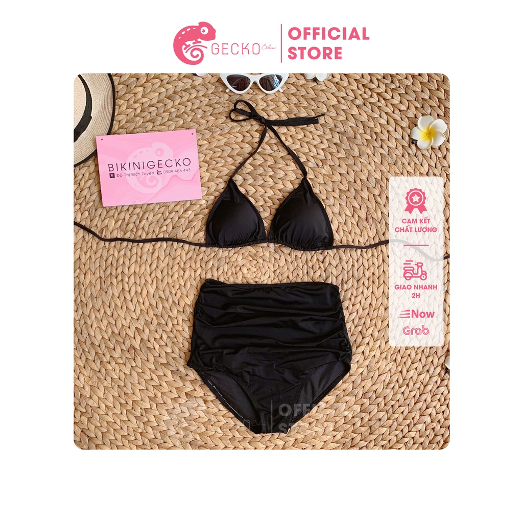 Bikini Đồ Bơi 2 Mảnh Tam Giác Quần Cao Nhún GK0215 (Ảnh Thật)