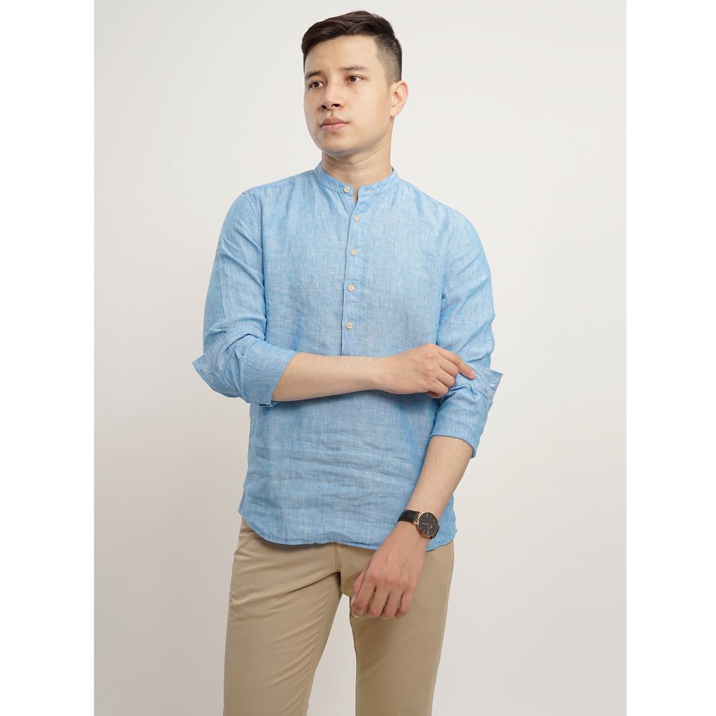 Áo sơ mi dài tay ARISTINO cổ tàu trẻ trung, lịch lãm, chỉnh chu - ALS143S7+ALS145S7 | BigBuy360 - bigbuy360.vn