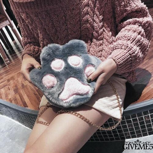 Túi đeo vai thiết kế hình bàn chân mèo dễ thương thời trang cho nữ